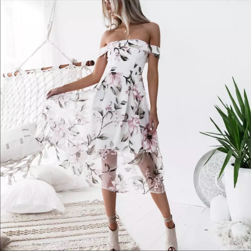 Off The Shoulder Floral Dress